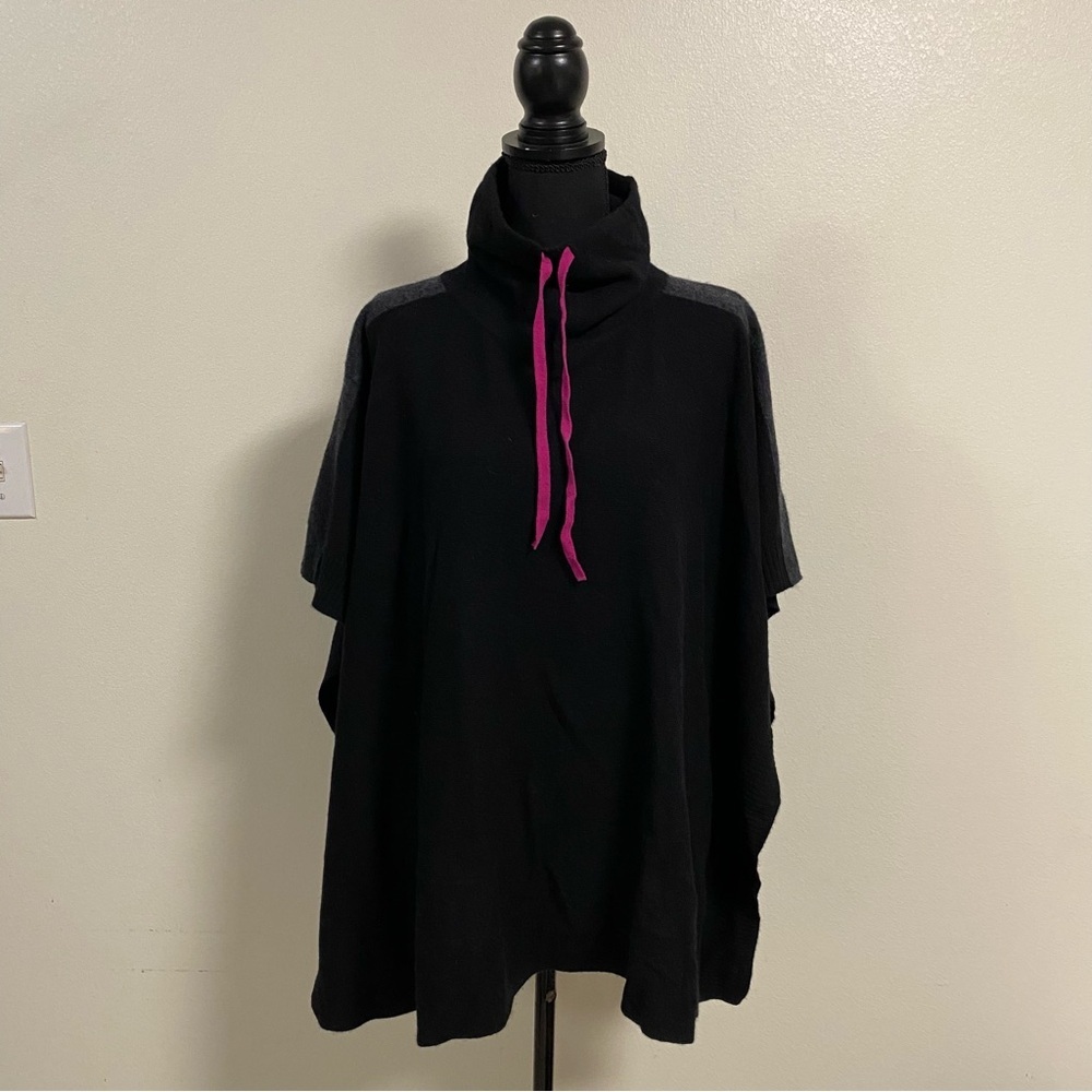 Talbots Poncho Womens Size OS Black Gray Pink
Merino Wool Cashmere Blend Poncho